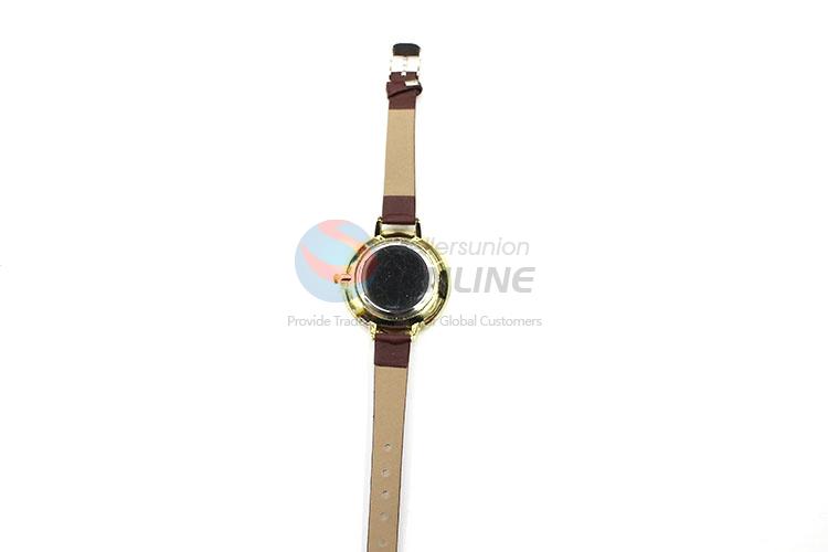 Wholesale Coffee Wrist Watch with Leathern Watchband for Sale