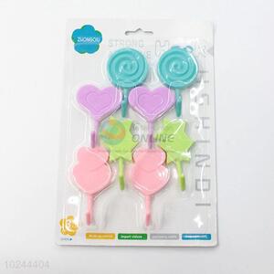 Latest Design Cute Shaped 8 Pcs Plastic Sticky Hook