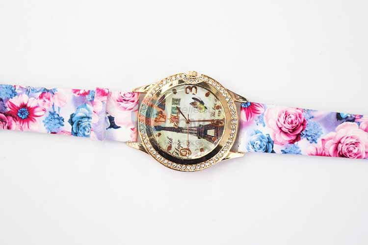 Tower Pattern Casual Bracele Watch For Girls/Fashion Quartz Wristwatch