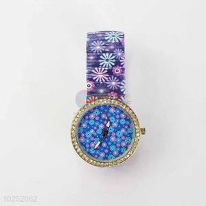 Blue Flower Casual Bracele Watch For Girls/Fashion Quartz Wristwatch with Rhinestone