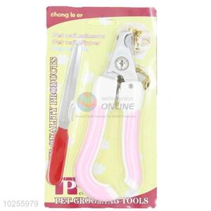 Lovely Pink Color Pet Nail Care Set Nail Clippers Nail File