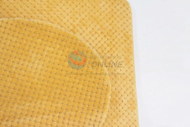 Yellow Color Soft Warm Floor Mat Carpet Set