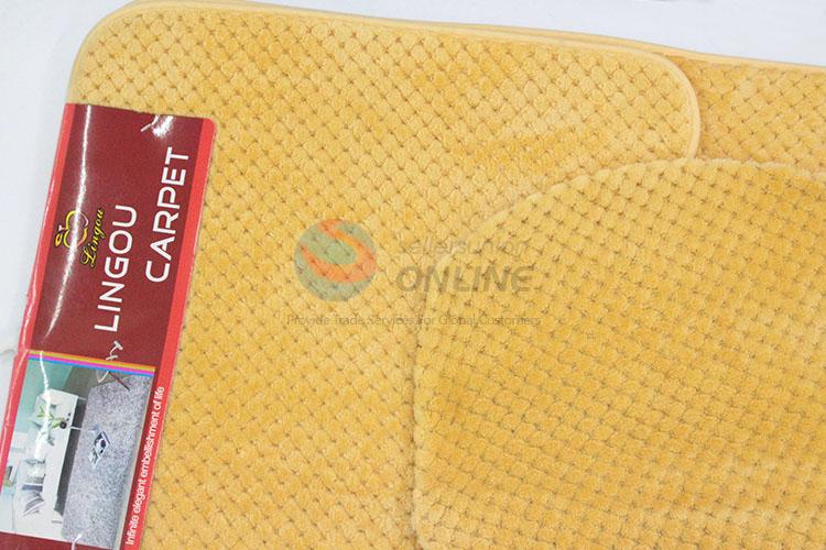 Yellow Color Soft Warm Floor Mat Carpet Set