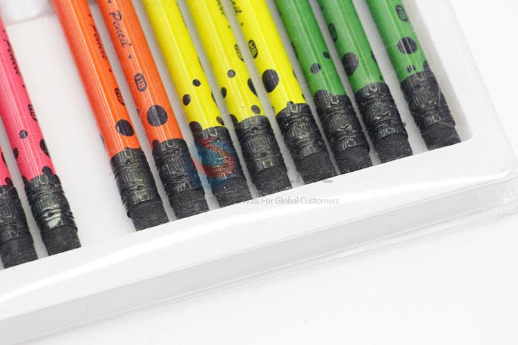 Chinese Factory 12pcs HB Pencils Set With Black Lead