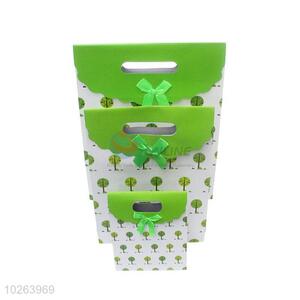 Wholesale cool 3pcs green gift bags