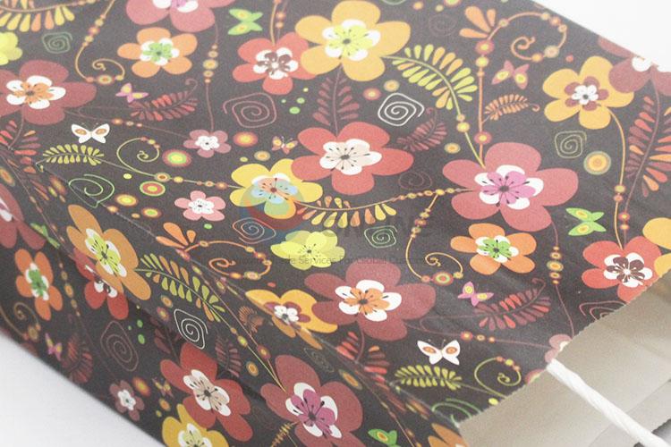 Cute low price best sales flowers kraft paper gift bag