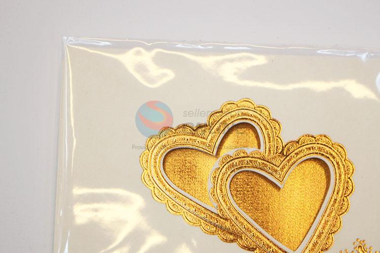 Popular Style Golden Heart Pattern Paper Wishes Greeting Card/Christmas Gift Card