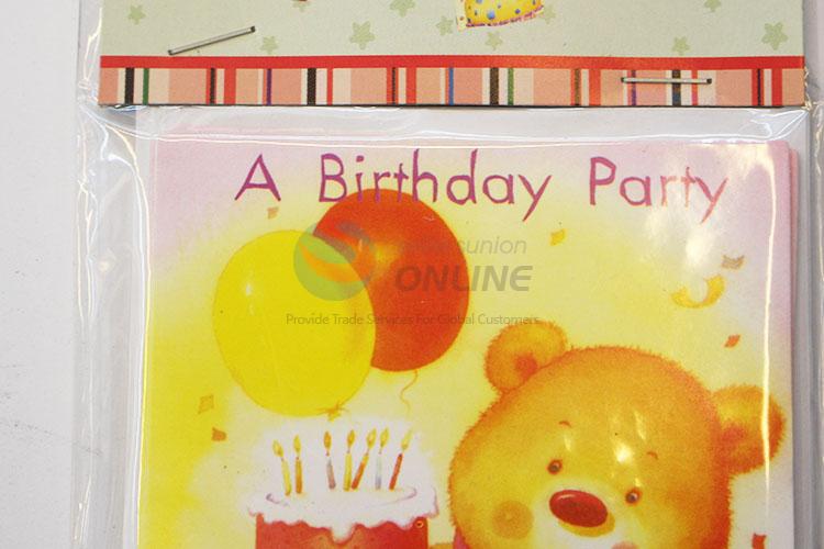 Cartoon Bear Pattern Paper Birthday Greeting Card/ Gift Card