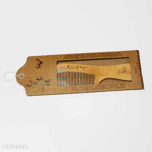 Flower Pattern Peach Wood Comb/Portable Hair Brush