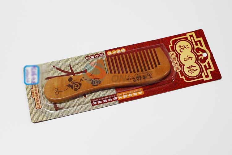 Flower Pattrern Handle Peach Wood Comb/Portable Hair Brush