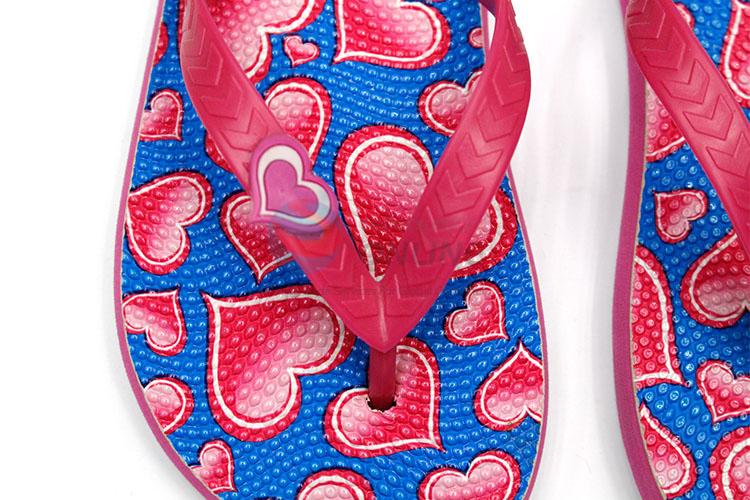 Nice Red Heart Printed Summer Slippers for Sale