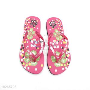 New Arrival Flower Printed Red Summer Slippers for Sale