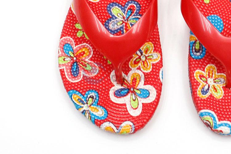 Popular Flower Pattern Red Summer Slippers for Sale