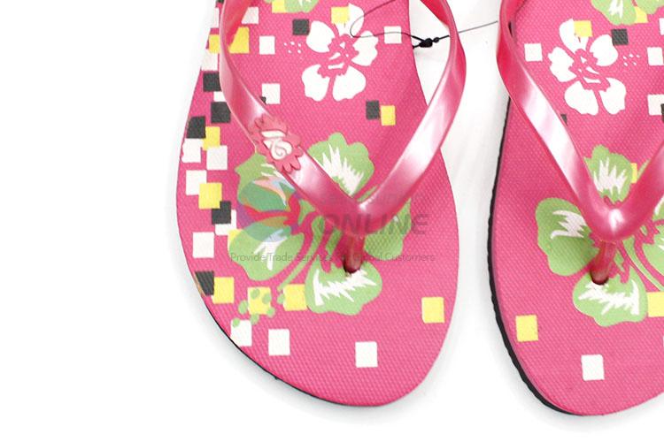 New Arrival Flower Printed Red Summer Slippers for Sale