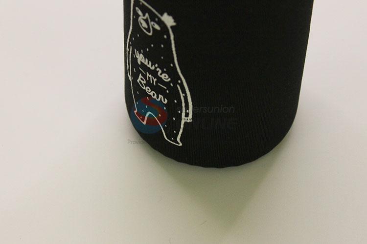 Black Color Cup Cover Eco-Friendly Water Bottles Glass Water Cup