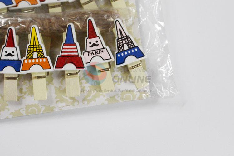 Wholesale Factory Photo Clips Tower Shaped Craft Decoration Clips Pegs