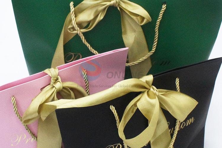 Cheap top quality best 3pcs green/black/pink gift bags