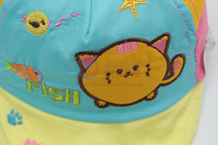 Fashion cat pattern baby baseball cap/sunhat