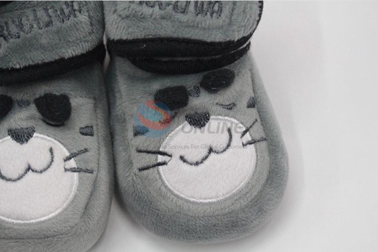 Durable cat pattern Coral fleece baby shoes