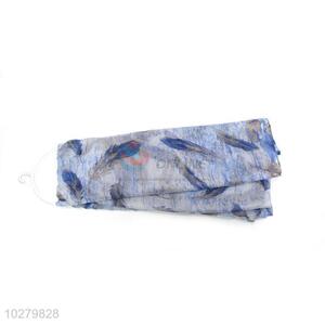 Promotional Feather Pattern TR Cotton Scarf for Women