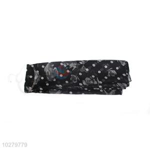 Best Selling Dot Pattern Black Voile Scarf for Women