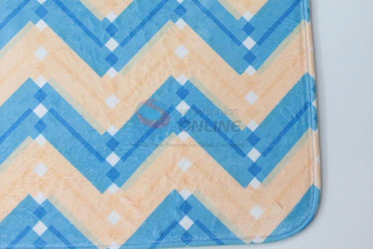 Fashionable Blue and Orange Color Striped Carpet Mats Floor Mat