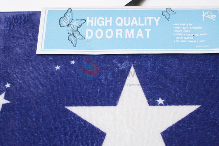 Popular Style Cheap Blue Color Star Printed Door Mat Floor Mat