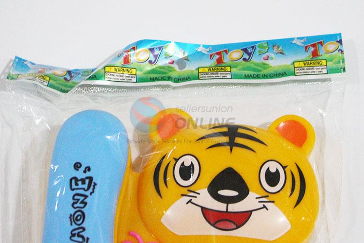 Cartoon Tiger Shaped Basics Chatter Telephone Classic Kids Pull Toy