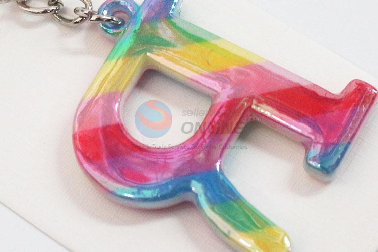 Newly low price colorful R shape key chain