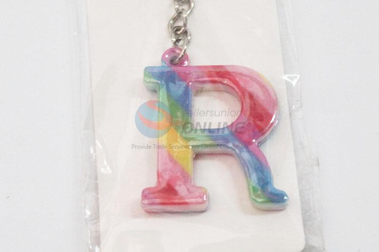 Newly low price colorful R shape key chain