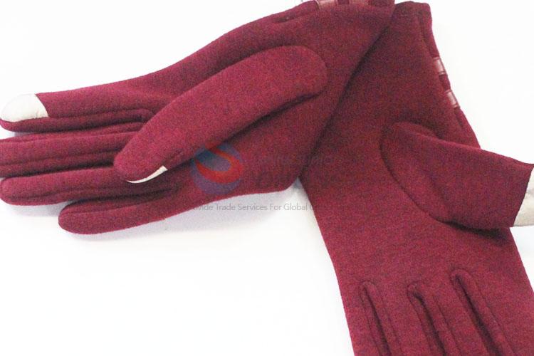 Beautiful style cheap top quality red women glove