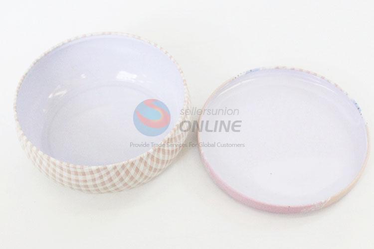 Household Round Bowl Shape Storage Box Tin Storage Can