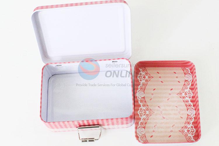 Fashion Design Storage Box Storage Tin Case With Lock