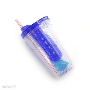 Cool Design Plastic Water Cup Juice Cup With Straw