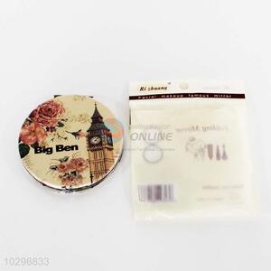Promotional big ben pattern small round mirror