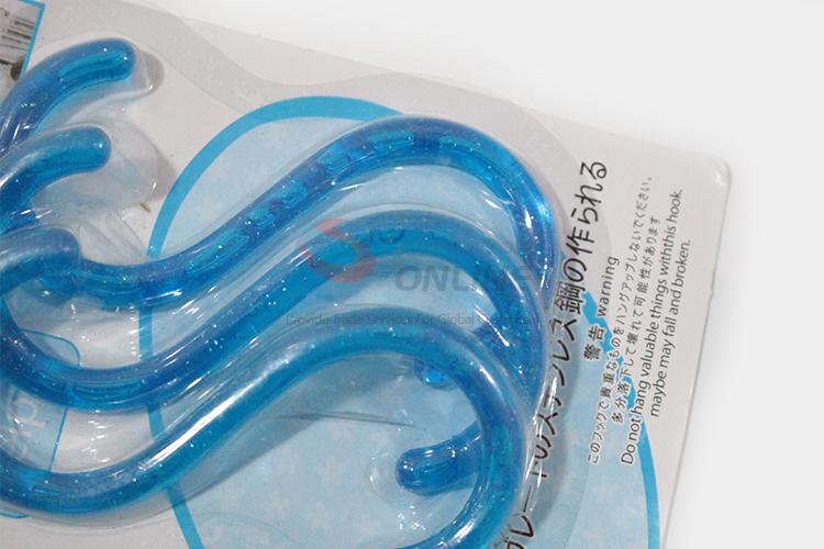 Cute Design Blue S Shape Hanher Sticky Hooks