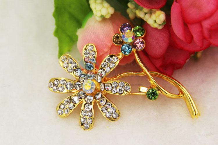 High Quality Fancy Crystal Brooch Metal Breastpin