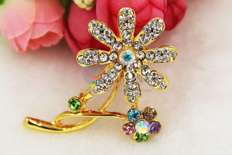 High Quality Fancy Crystal Brooch Metal Breastpin