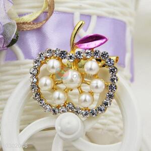 Apple Shaped Rhinestone Breastpins for Evening Dress