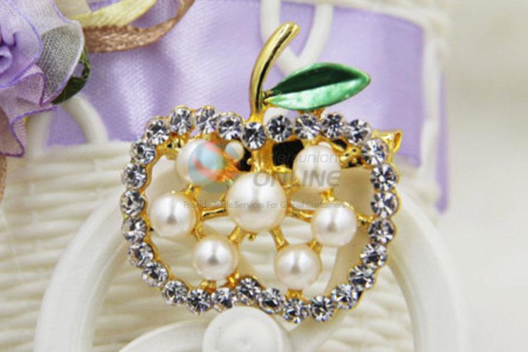 Apple Shaped Rhinestone Breastpins for Evening Dress