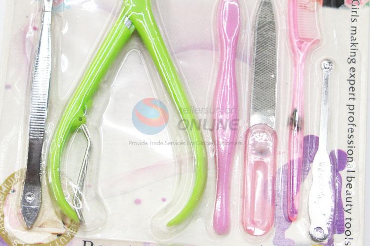 Factory Direct Girls Manicure Set Cuticle Nipper/ Eyebrow Tweezers/ Nail File/ Earpick