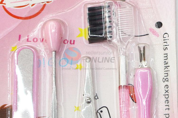 Wholesale Girl Beauty Set Cuticle Pusher/ Nail File/ Eyebrow Scissors