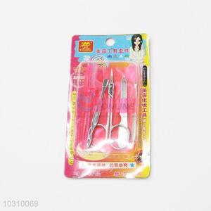 High Quality Ladies Beauty Kit Eyebrow Scissors/ Cuticle Pusher/ Nail File/ Comb/ Earpick