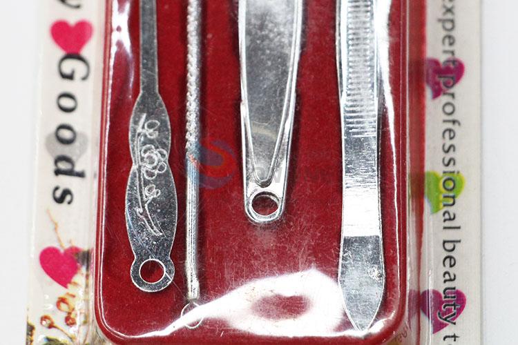 Latest Design Ladies Beauty Kit Eyebrow Tweezers/ Nail File/ Nail Clipper/ Earpick