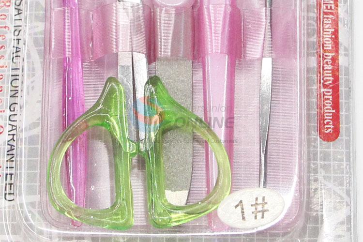 Popular Cosmetic Manicure Set Eyebrow Scissors/ Cuticle Pusher/ Nail File/ Comb