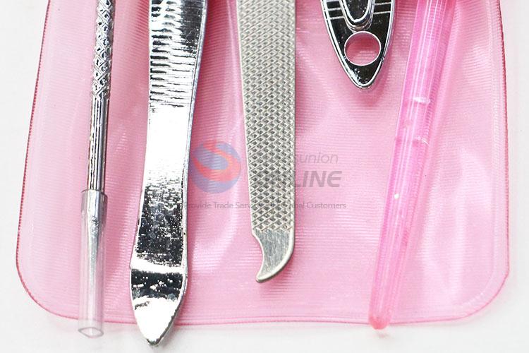 Cosmetic Manicure Set Nail Clipper/ Eyebrow Tweezers/ Nail File/ Comb for Girls