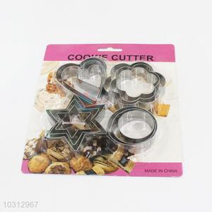 Wholesale cool heart/flower/star/round shape 12pcs biscuit moulds