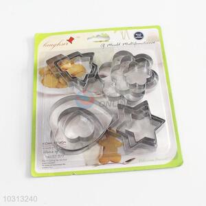 Cute style cheap tree/flower/heart/star shape 12pcs biscuit moulds