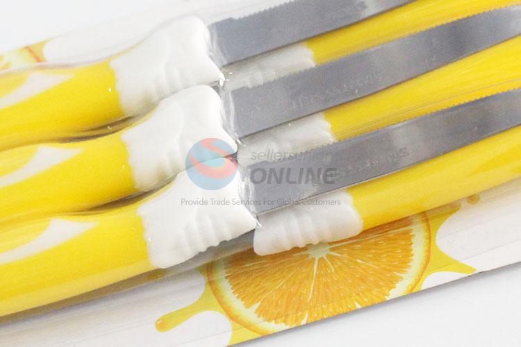 Great low price new style yellow 8pcs knifes