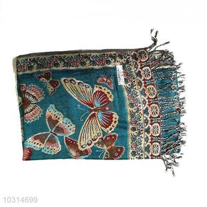 100% Cotton Butterfly Pattern Jacquard Scarf